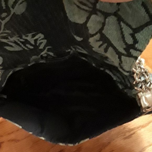 Blue and Silver Velvet Material Purse - Picture 5 of 6